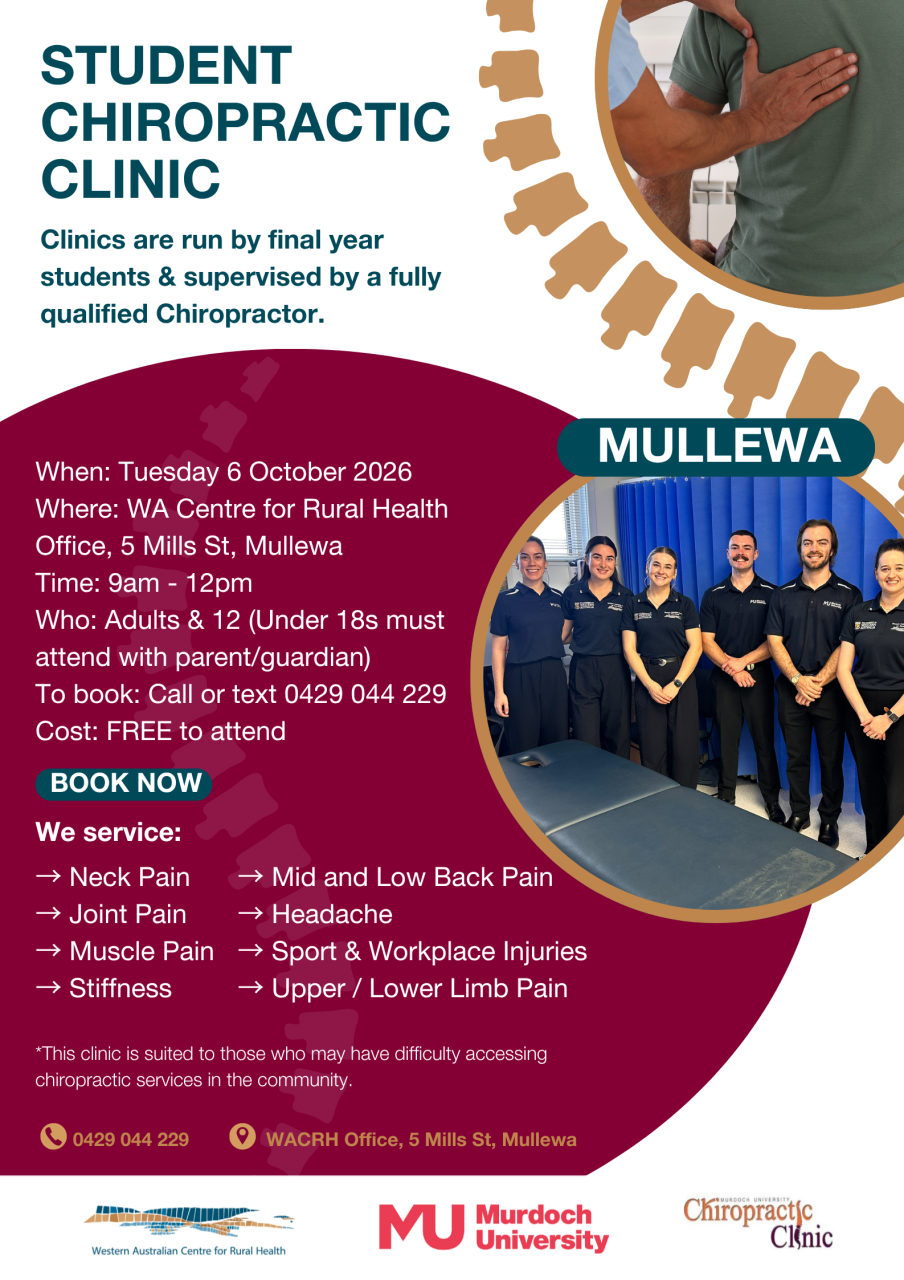 Student Chiropractic Clinic Poster Mullewa