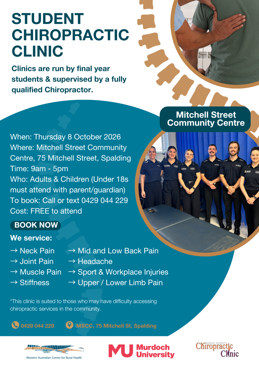 Student Chiropractic Clinic Poster Spalding