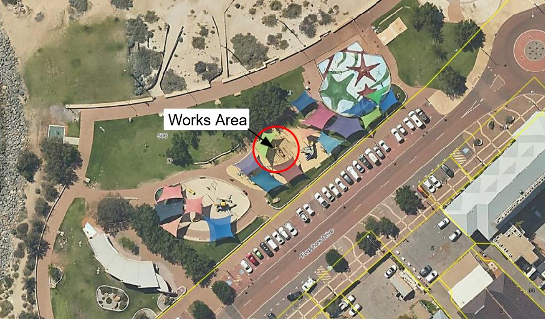 Foreshore Playground site map of works