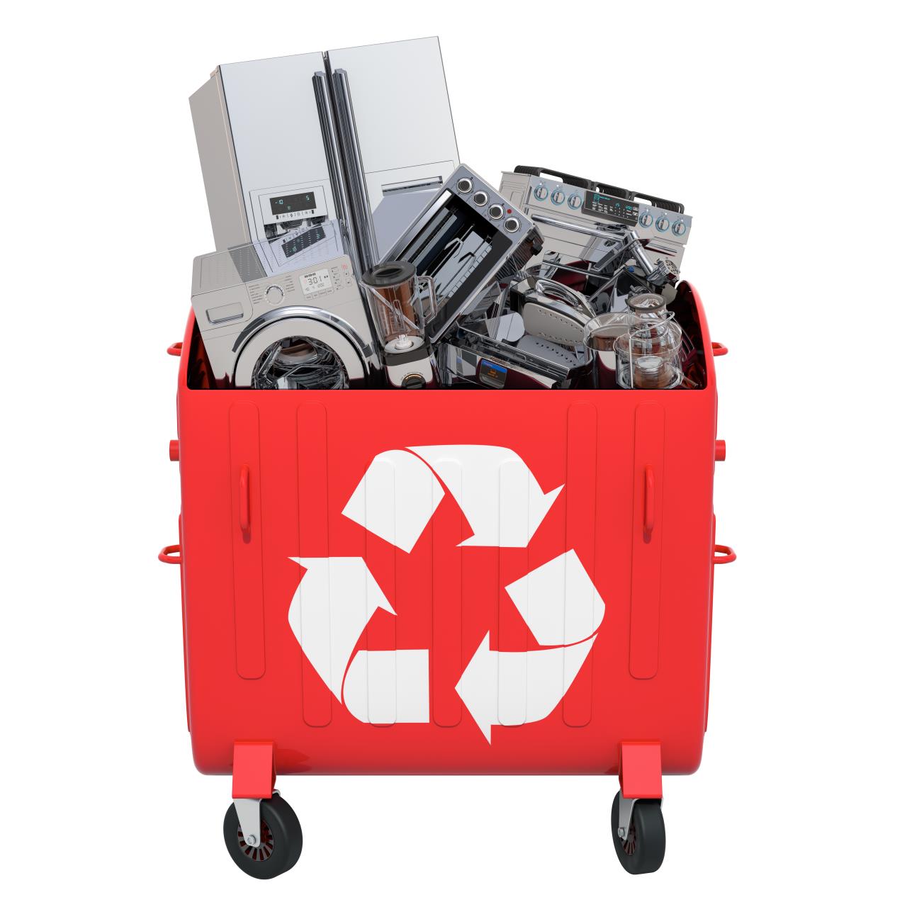 Bin full of e-waste