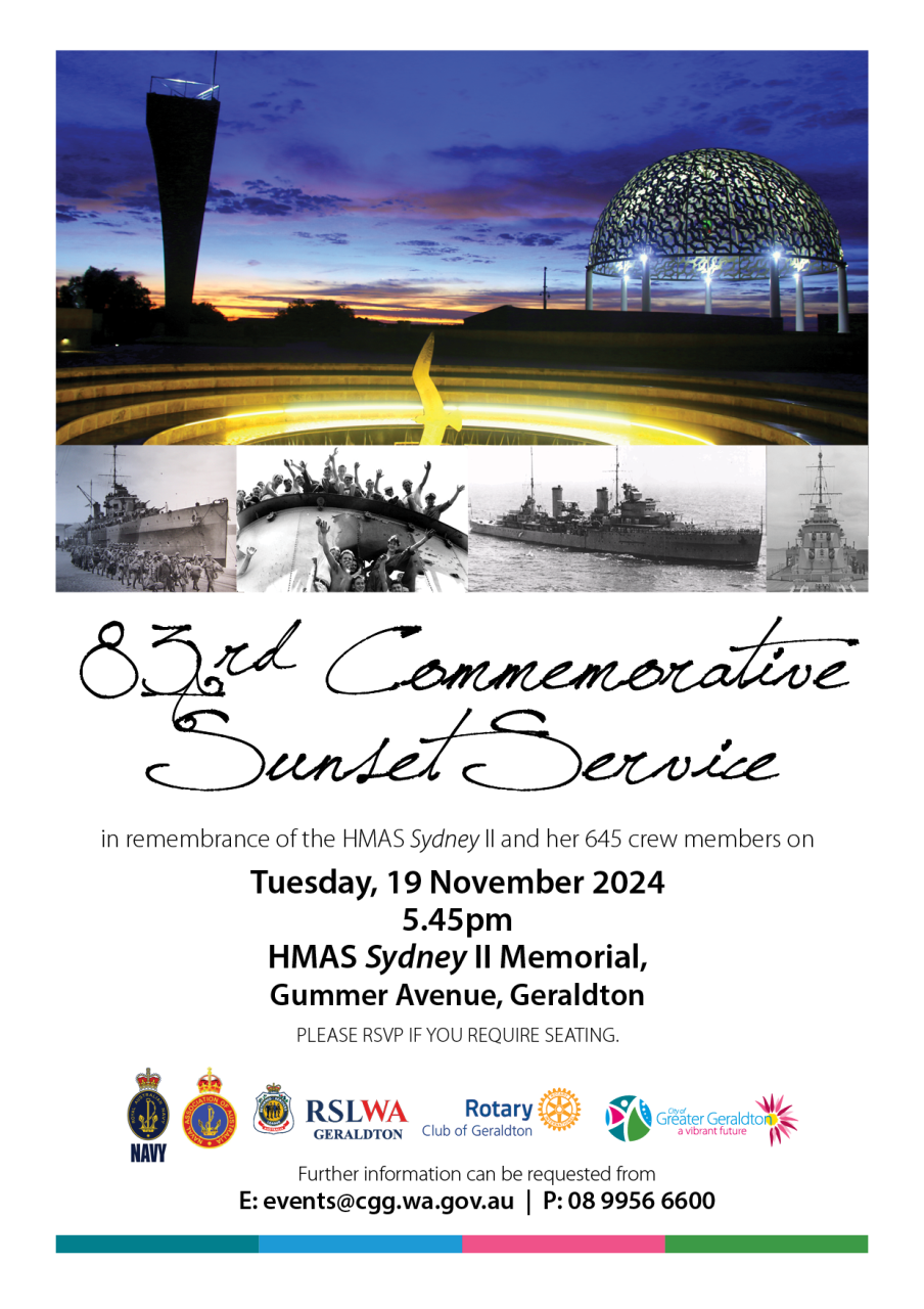 HMAS Sydney II 83rd Commemoration Sunset Service 