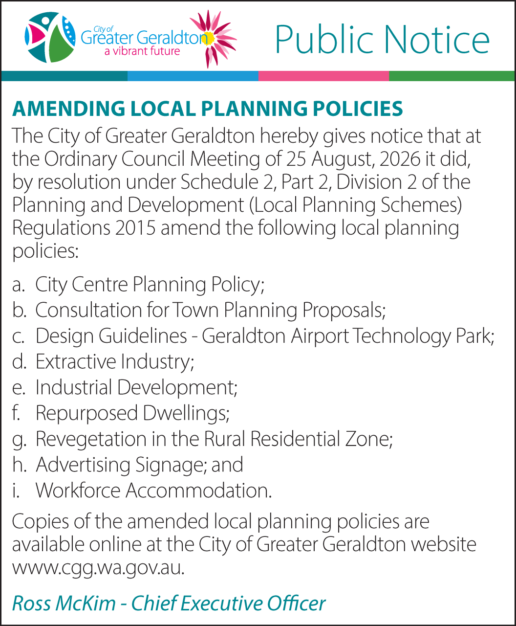 Amending local planning policies
