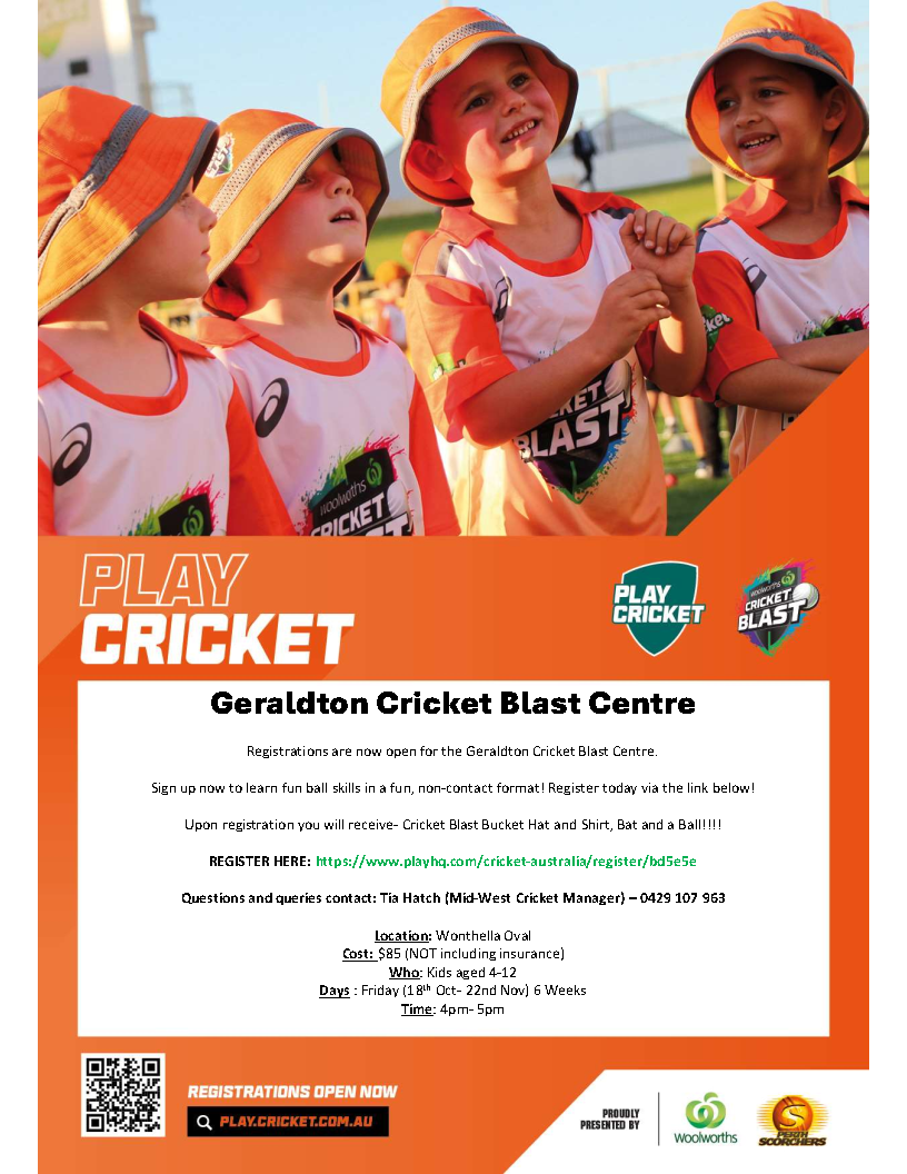 Geraldton Cricket Blast Centre - 2024