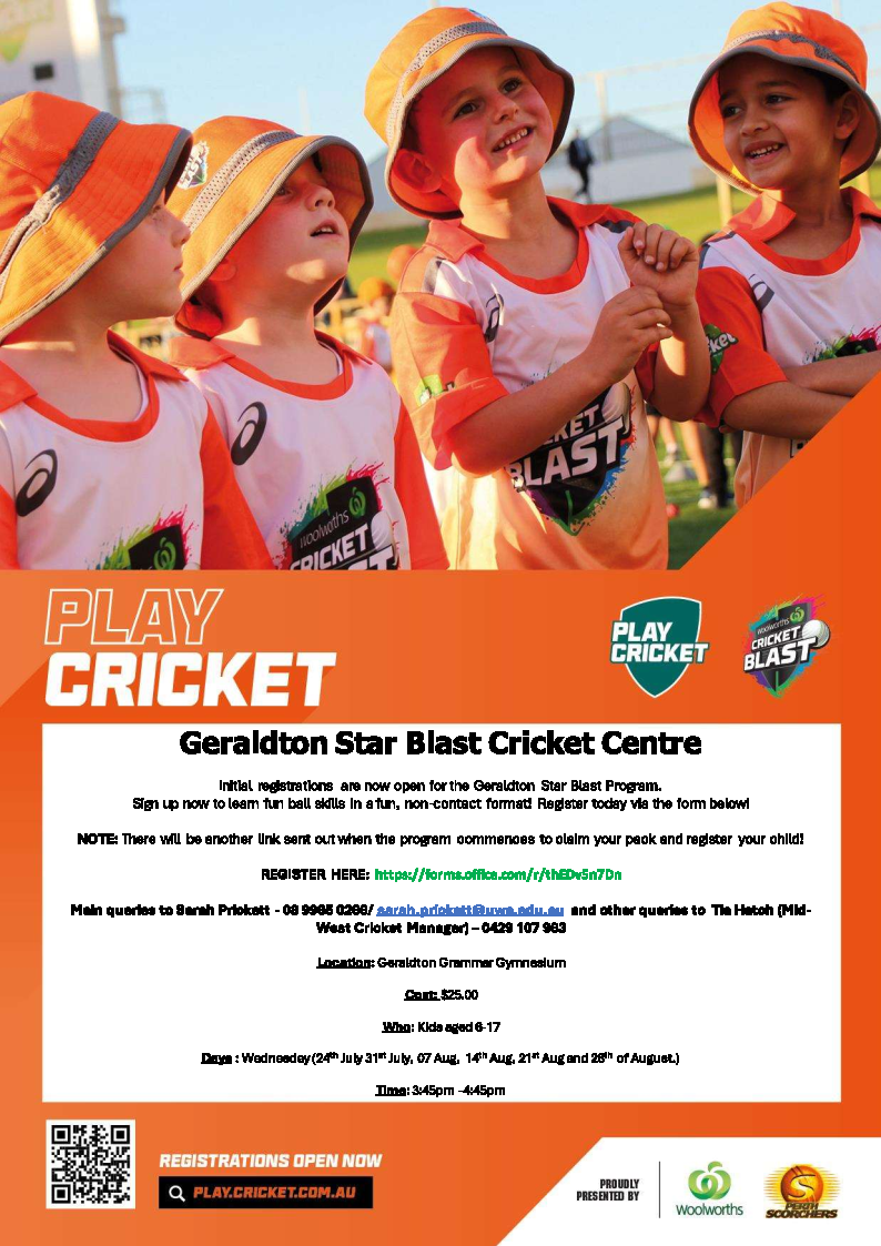 Geraldton Star Blast Cricket Program